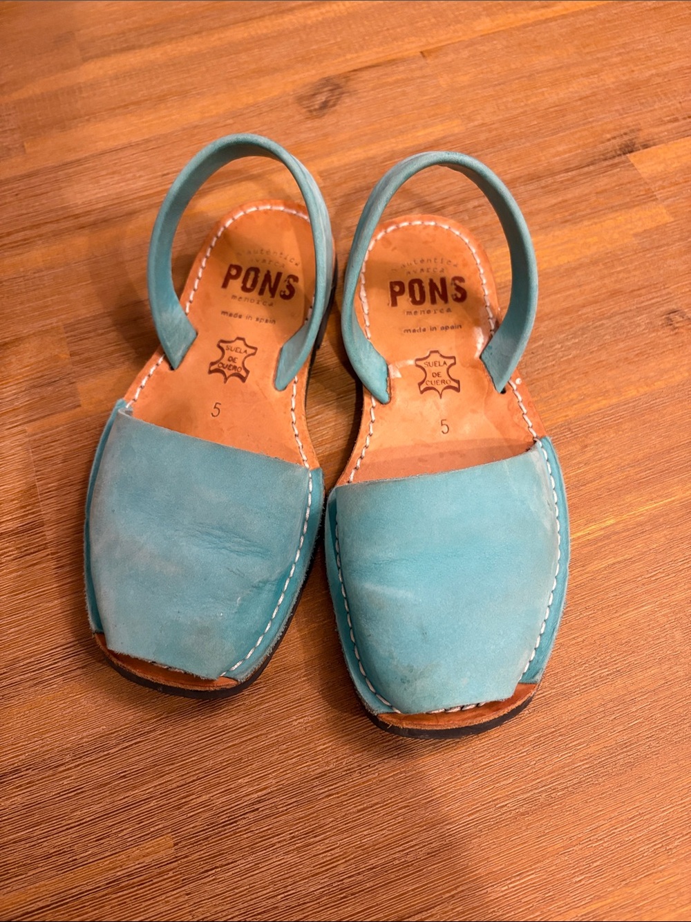 Avarcas PONS Classic Style Aqua Blue Size Women’s 5